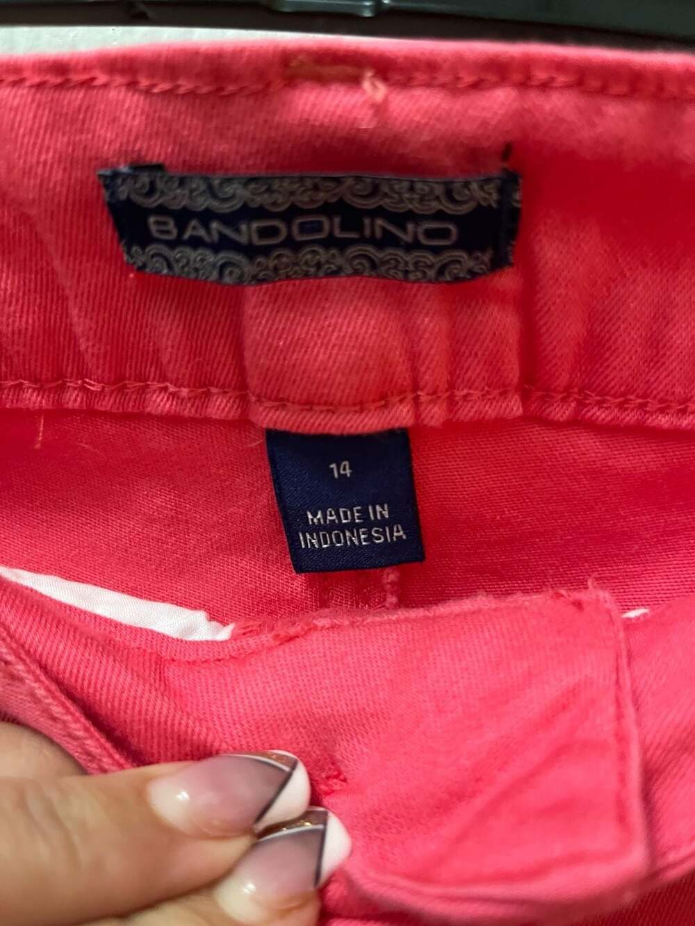 Bandolino Capri Pants Size 14 Coral Pink Cuffed Jeans - Picture 2 of 3